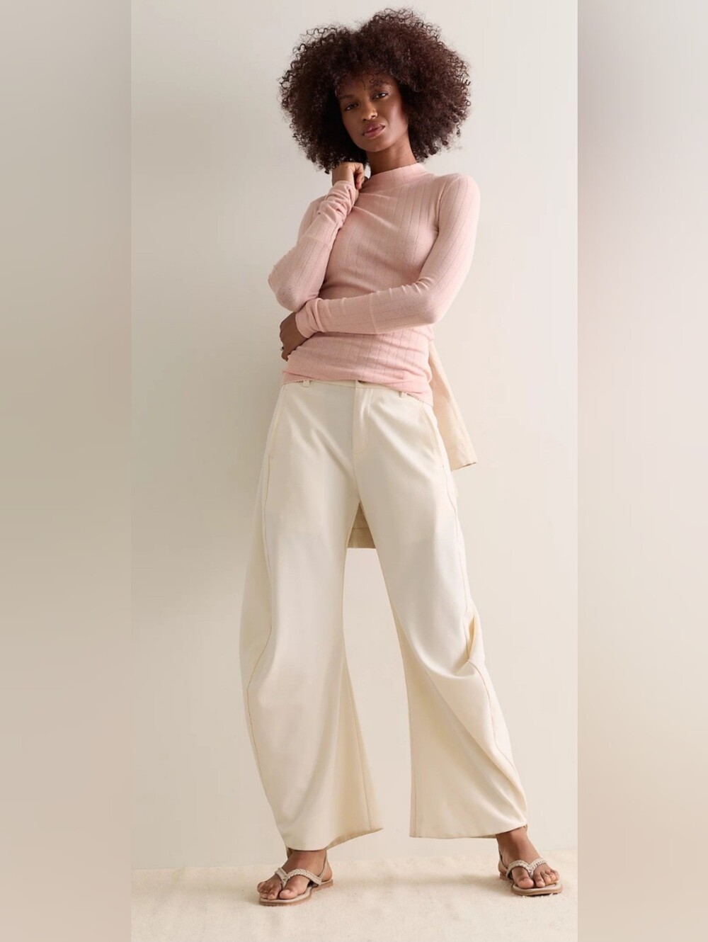 Free People Intimately Size XS End Game Pointelle Mock Neck Long Sleeve